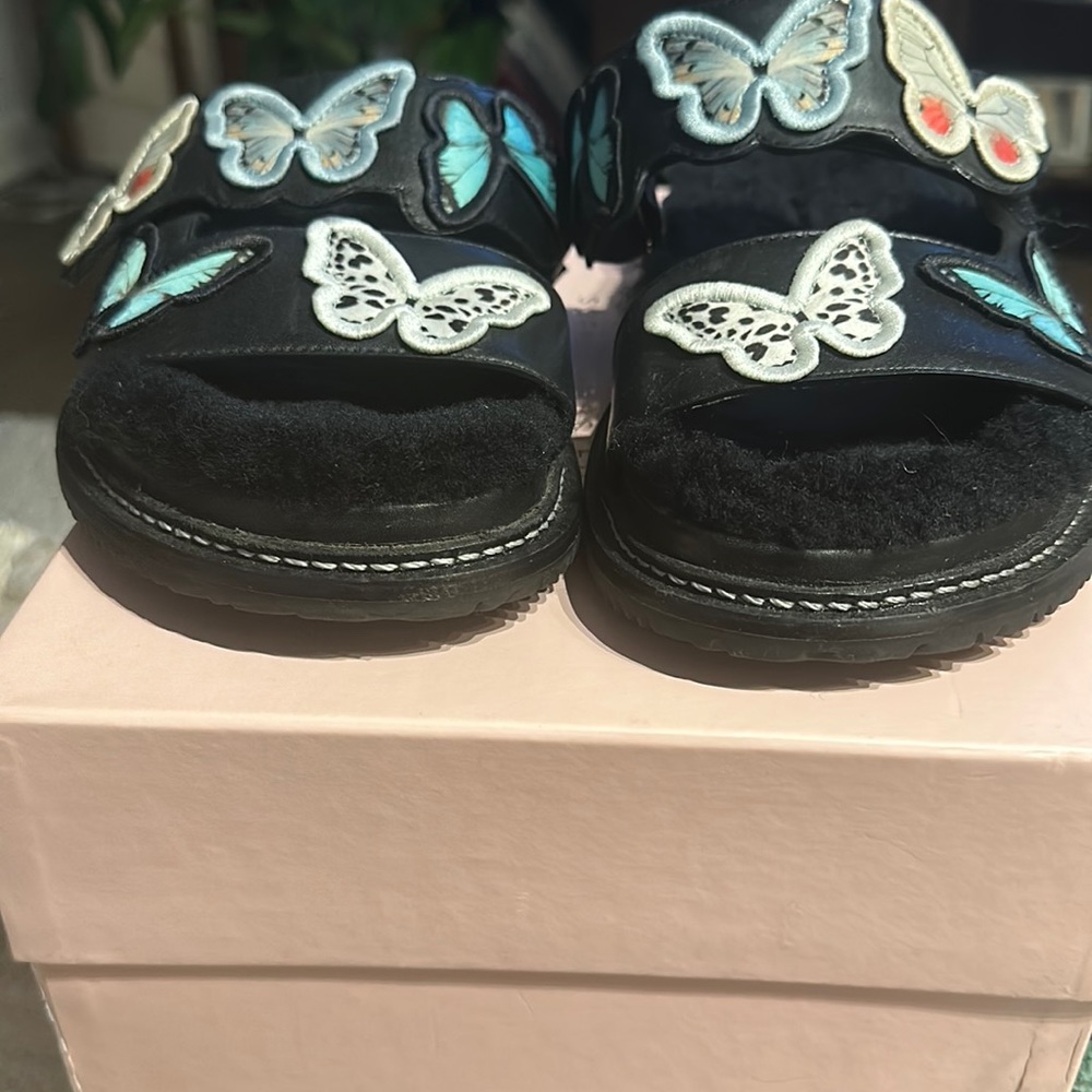 Sophia Webster Black Butterfly slides